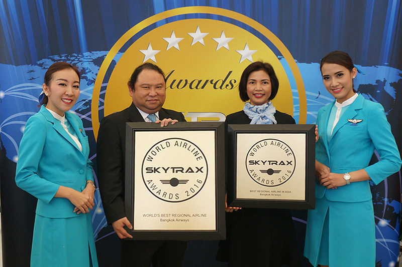 BANGKOK AIRWAYS WINS"WORLD'S BEST REGIONAL AIRLINE 2016" AND "BEST REGIONAL AIRLINE IN ASIA 2016" BY SKYTRAX