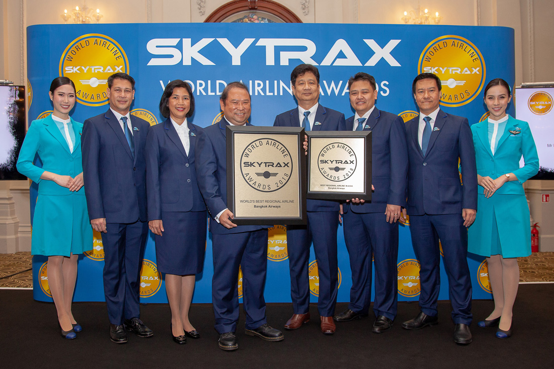 Bangkok Airways wins "World's Best Regional Airline" and "Best Regional Airline in Asia" at Skytrax World Airline Awards 2018